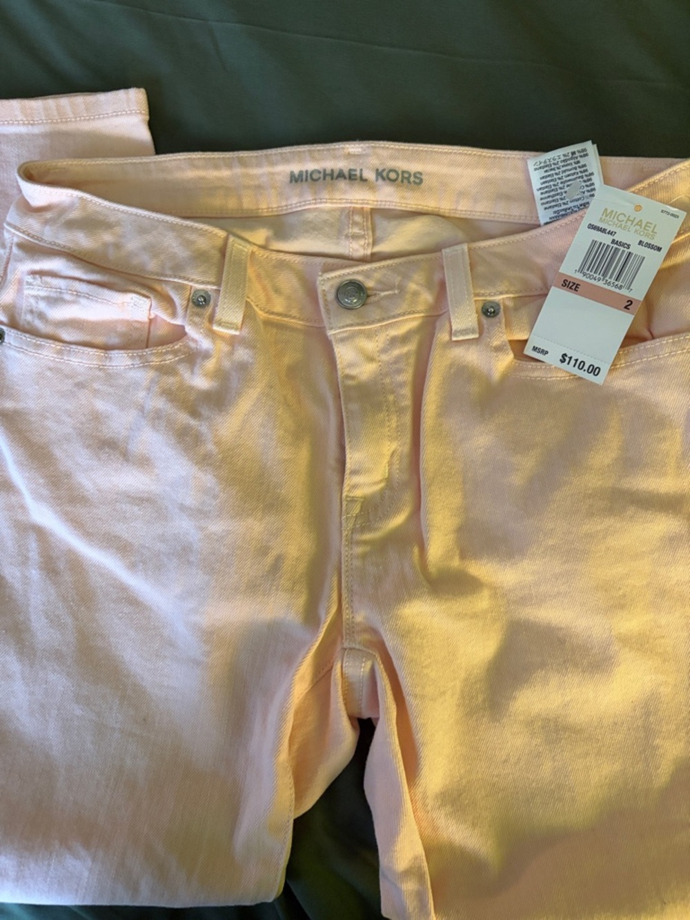 Michael Kors Pale Pink Metallic Jeans